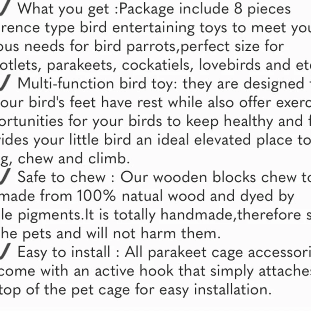 8 Packs Bird Swing Chewing Toys- Parrot Hammock Bell Toys Suitable for Parakeets